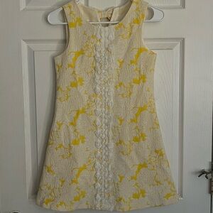 Bonnie Jean Yellow and Cream Floral Dress with Bows